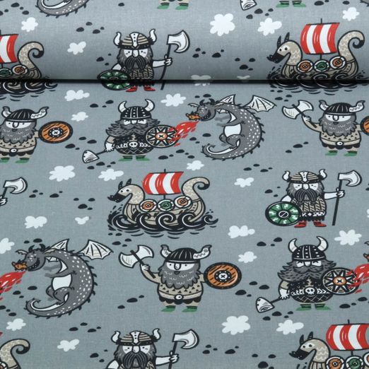 Popeline de coton - Wikinger Gris clair