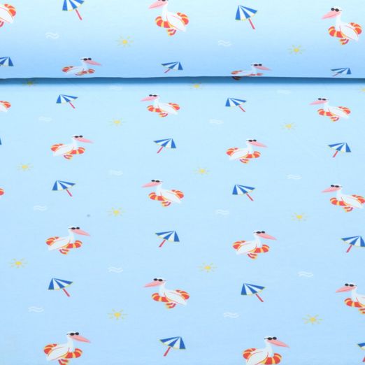 Jersey - Parasols « Pélicans » Bleu clair