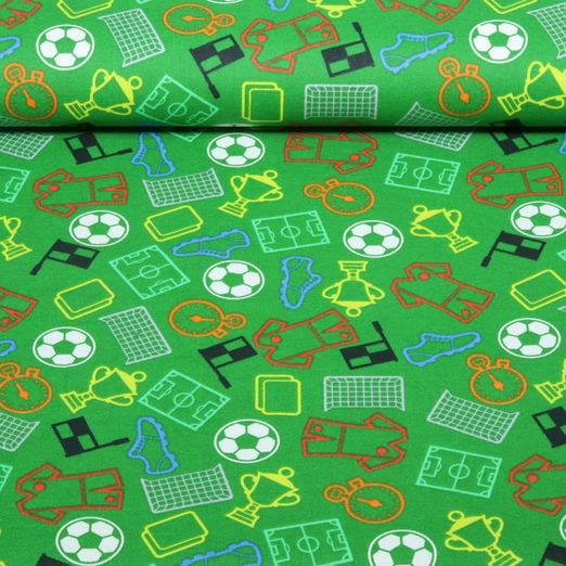 Popeline de coton - Tenue de foot Vert gazon