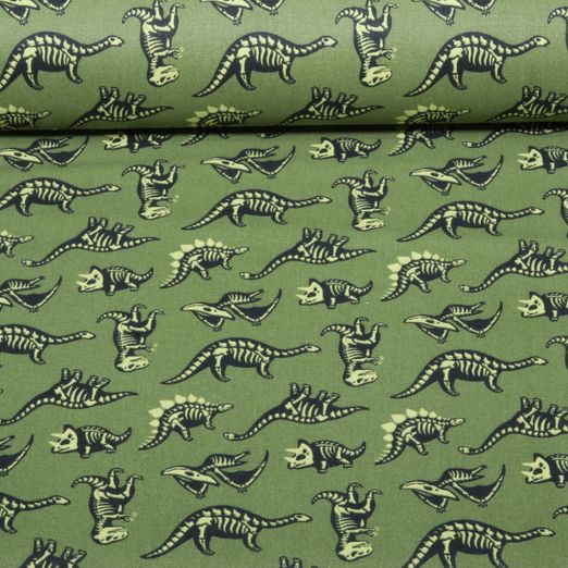Popeline de coton - Dinos Kaki