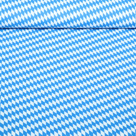 Popeline de coton - Petits losanges blancs et bleus