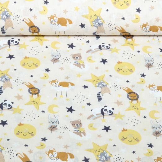Coton - Rêves et animaux, Beige Coton - Rêves et animaux, Beige