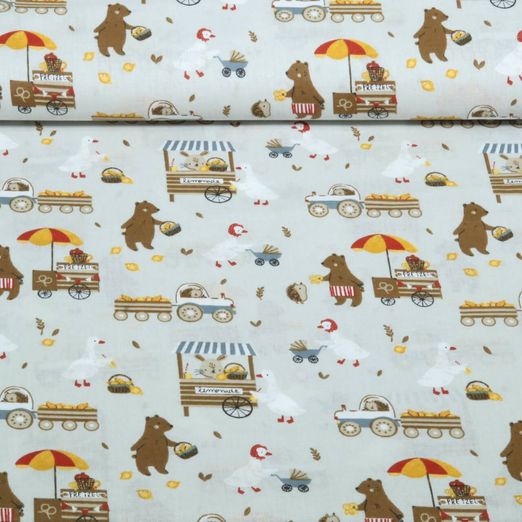 Coton - Motifs d'animaux, Beige