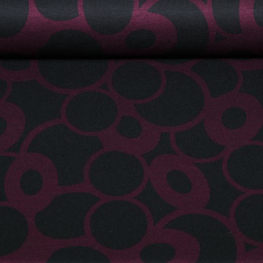 T-shirt Romanit Jersey - Motifs ronds rétro Noir Bordeaux T-shirt Romanit Jersey - Motifs ronds rétro Noir Bordeaux