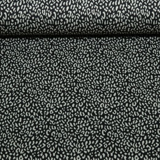 Sweat en viscose tricotée - Jacquard Léopard Noir Sweat en viscose tricotée - Jacquard Léopard Noir