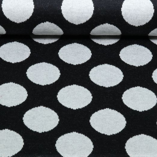 Sweat en maille - Jacquard à gros pois noirs et blancs Sweat en maille - Jacquard à gros pois noirs et blancs