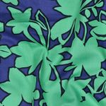Popeline de coton – Motifs floraux abstraits, Bleu roi et Vert