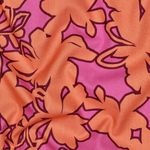 Popeline de coton - Motifs floraux abstraits rose vif et orange Popeline de coton - Motifs floraux abstraits rose vif et orange