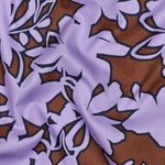 Popeline de coton - Motifs floraux abstraits marron et Lilas Popeline de coton - Motifs floraux abstraits marron et Lilas