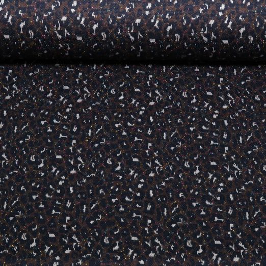 Viskose-Stricksweat - Leo Lurex Espresso Navy Multicolor