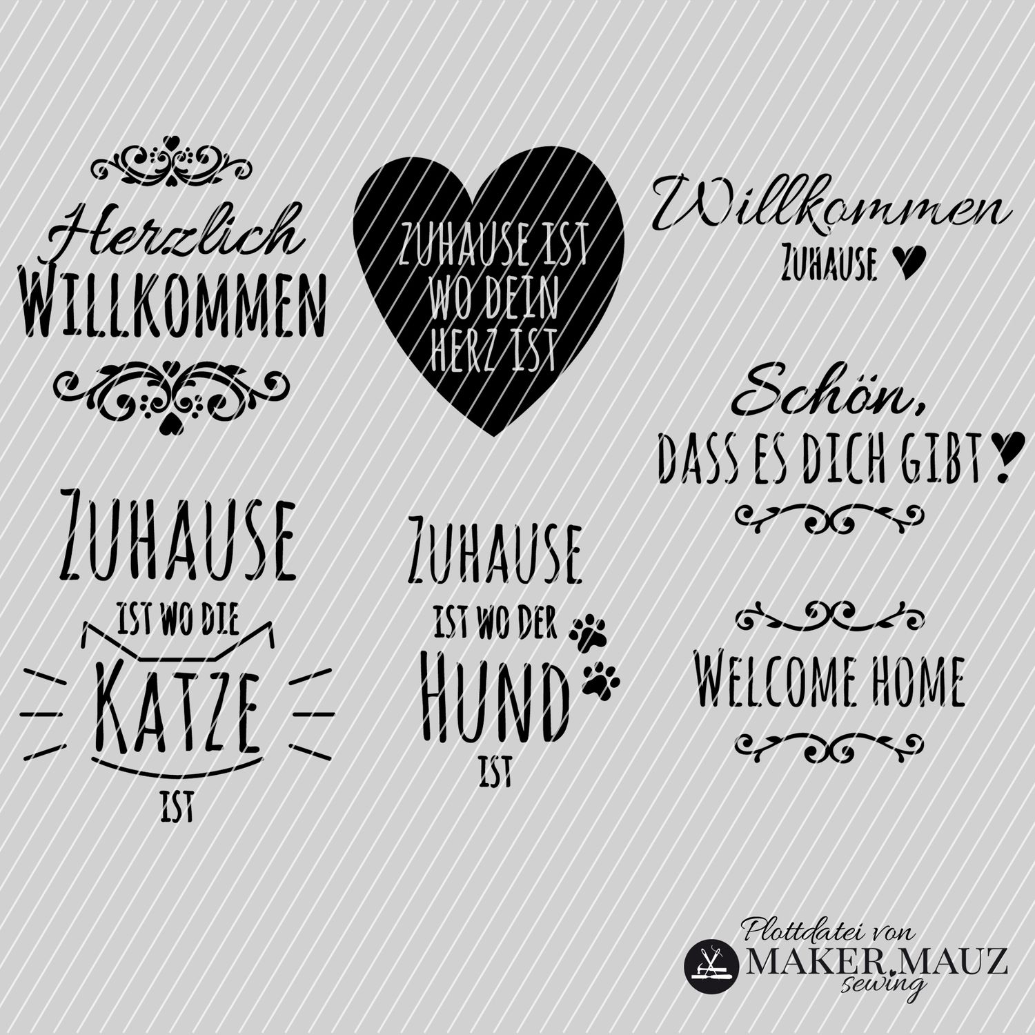 Plotterdatei – Set Willkommen Zuhause - eBook-1 Plotterdatei – Set Willkommen Zuhause - eBook-1