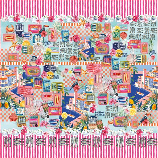 Panel Jersey - Sardinen Türkis Multicolor Panel Jersey - Sardinen Türkis Multicolor