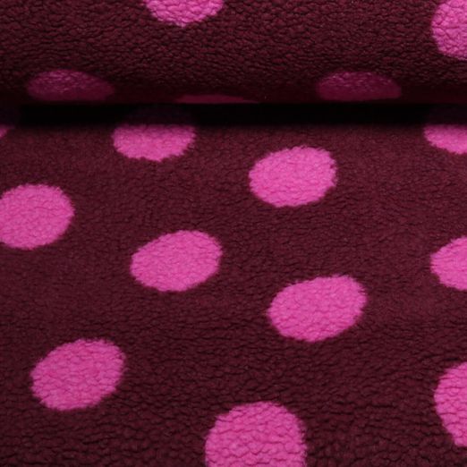 Teddy - Jacquard Punkte Bordeauxrot Pink