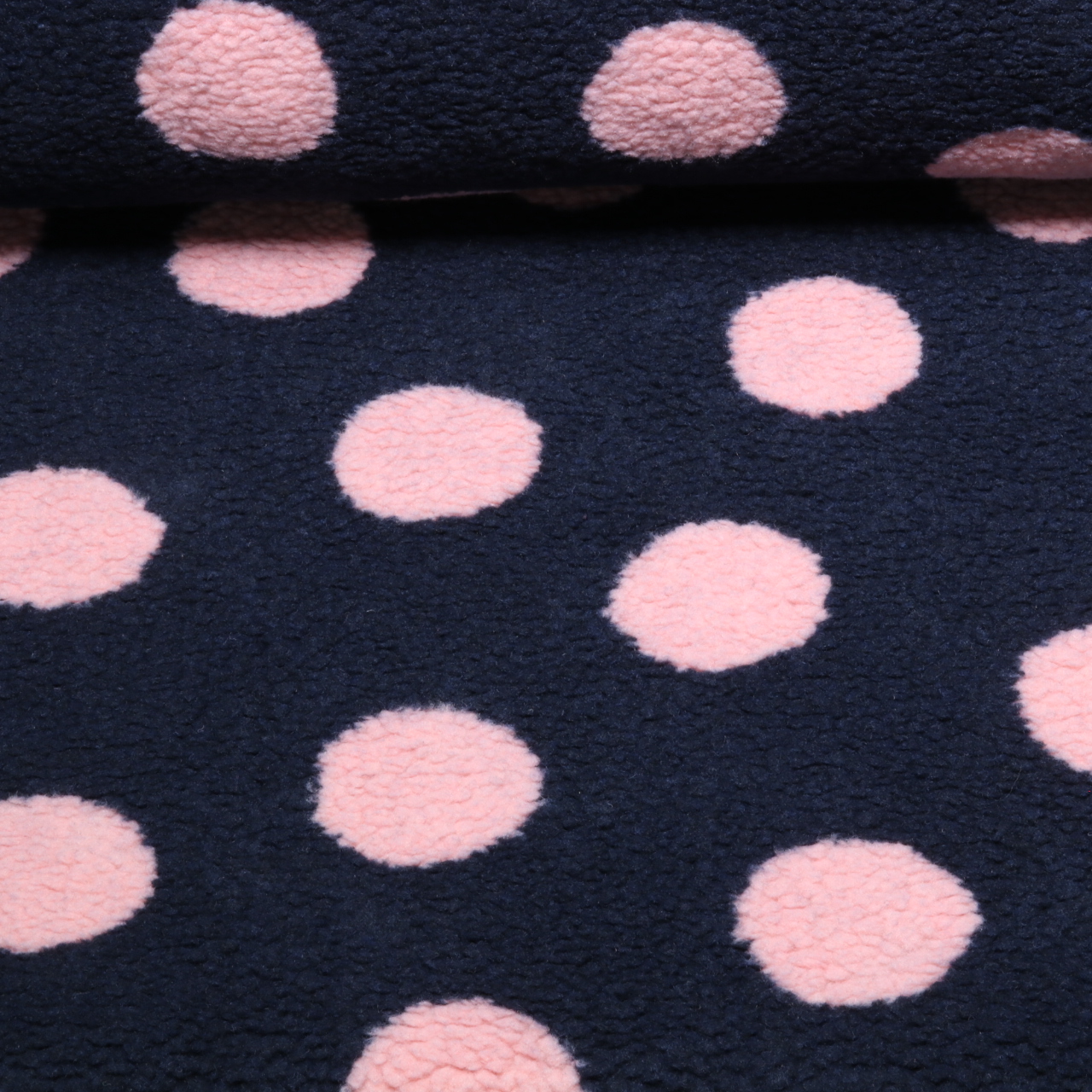 Teddy - Motifs jacquard à pois bleu marine et rose-0 Teddy - Motifs jacquard à pois bleu marine et rose-0