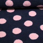 Teddy - Jacquard Punkte Marineblau Rosa