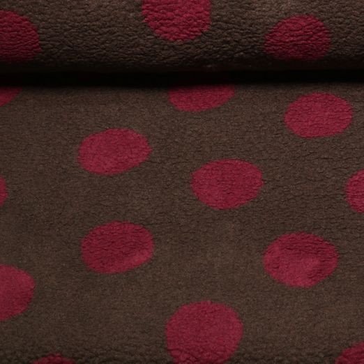 Teddy - Motifs jacquard à pois, Marron foncé et Bordeaux Teddy - Motifs jacquard à pois, Marron foncé et Bordeaux