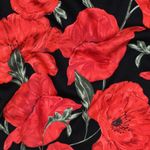 Sweat d'été - French Terry imprimé numérique « coquelicots » noir et rouge Sweat d'été - French Terry imprimé numérique « coquelicots » noir et rouge