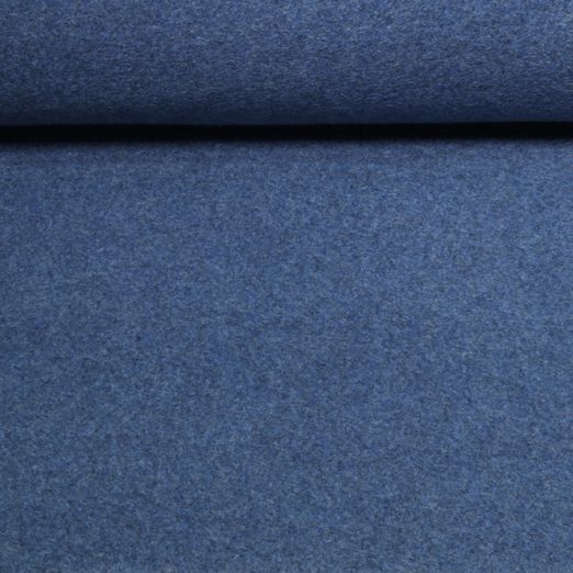 Bio Baumwoll-Fleece Holger - Uni Jeansblau Melange