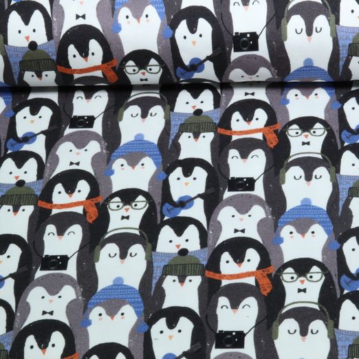 Sweat - Pingouins numériques, gris, gratté Sweat - Pingouins numériques, gris, gratté