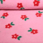 Teddyfleece - Jacquard Blumen Rosa Teddyfleece - Jacquard Blumen Rosa