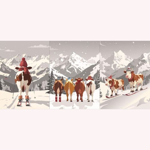 Canvas Geschirrtücher Panel - Kühe Alpin Multicolor Canvas Geschirrtücher Panel - Kühe Alpin Multicolor