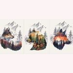 Canvas Geschirrtücher Panel - Wildtiere Berge Multicolor Canvas Geschirrtücher Panel - Wildtiere Berge Multicolor
