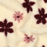 Teddyfleece - Jacquard Blumenblüten Ecru Teddyfleece - Jacquard Blumenblüten Ecru
