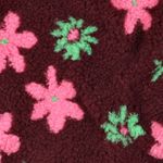 Teddyfleece - Jacquard Blumenblüten Bordeauxrot