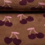 Polaire teddy - Jacquard cerises marron Polaire teddy - Jacquard cerises marron