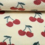 Polaire teddy - Motif jacquard cerises, Ecru Polaire teddy - Motif jacquard cerises, Ecru