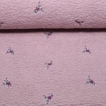 Teddyfleece - Stickerei Blumen Mauve Teddyfleece - Stickerei Blumen Mauve