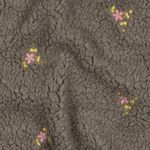 Teddyfleece - Stickerei Blumen Grau Teddyfleece - Stickerei Blumen Grau