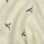 Teddyfleece - Stickerei Blumen Ecru Teddyfleece - Stickerei Blumen Ecru