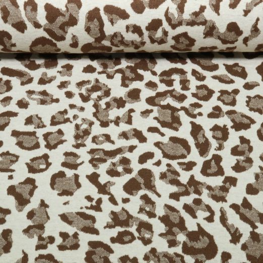 Jersey jacquard léopard Beige