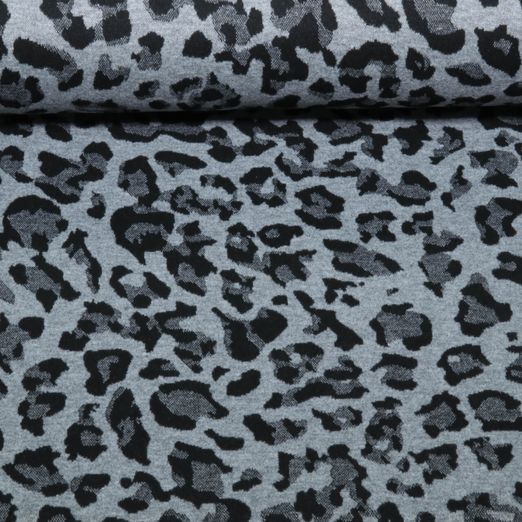 Jersey Romanit - Jacquard léopard gris Jersey Romanit - Jacquard léopard gris