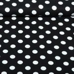Twill de viscose - à pois noirs et blancs Twill de viscose - à pois noirs et blancs