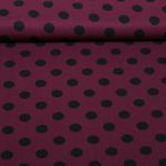 Twill de viscose - à pois Bordeaux et noirs Twill de viscose - à pois Bordeaux et noirs