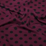 Sarga de viscosa - Lunares burdeos y negros Sarga de viscosa - Lunares burdeos y negros