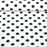Twill de viscose - à pois Ecru et Noir Twill de viscose - à pois Ecru et Noir