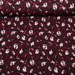 Twill de viscose - Léopard Bordeaux Twill de viscose - Léopard Bordeaux