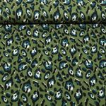 Twill de viscose - Léopard vert olive Twill de viscose - Léopard vert olive
