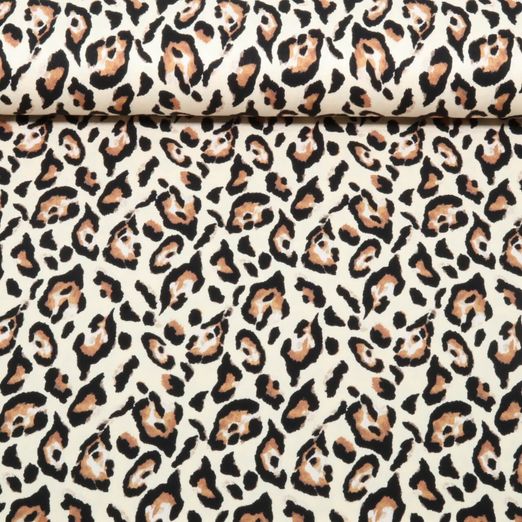 Twill de viscose - Léopard Beige Twill de viscose - Léopard Beige