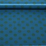 Satin de viscose - à pois bleu pétrole et vert Satin de viscose - à pois bleu pétrole et vert