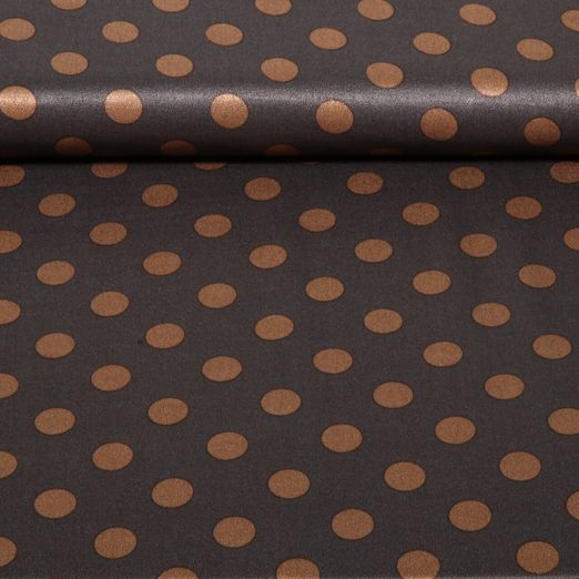 Satin de viscose - à pois, couleur espresso bronze Satin de viscose - à pois, couleur espresso bronze