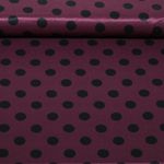 Satin de viscose - à pois Bordeaux et noirs Satin de viscose - à pois Bordeaux et noirs
