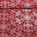 Baumwoll-Webware - Eiskristalle Rot Baumwoll-Webware - Eiskristalle Rot