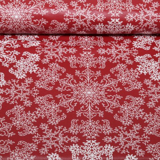 Beschichtete Baumwolle - Eiskristalle Rot Beschichtete Baumwolle - Eiskristalle Rot