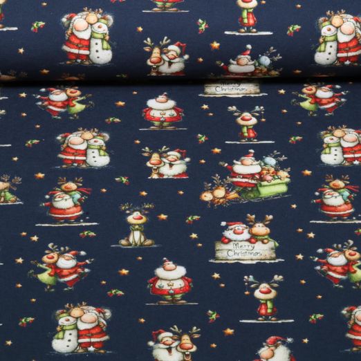 Jersey - Digital Weihnachtsmann und Elch Navy
