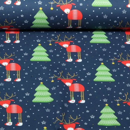 Jersey - Lustige Xmas Hirsche Navy Jersey - Lustige Xmas Hirsche Navy
