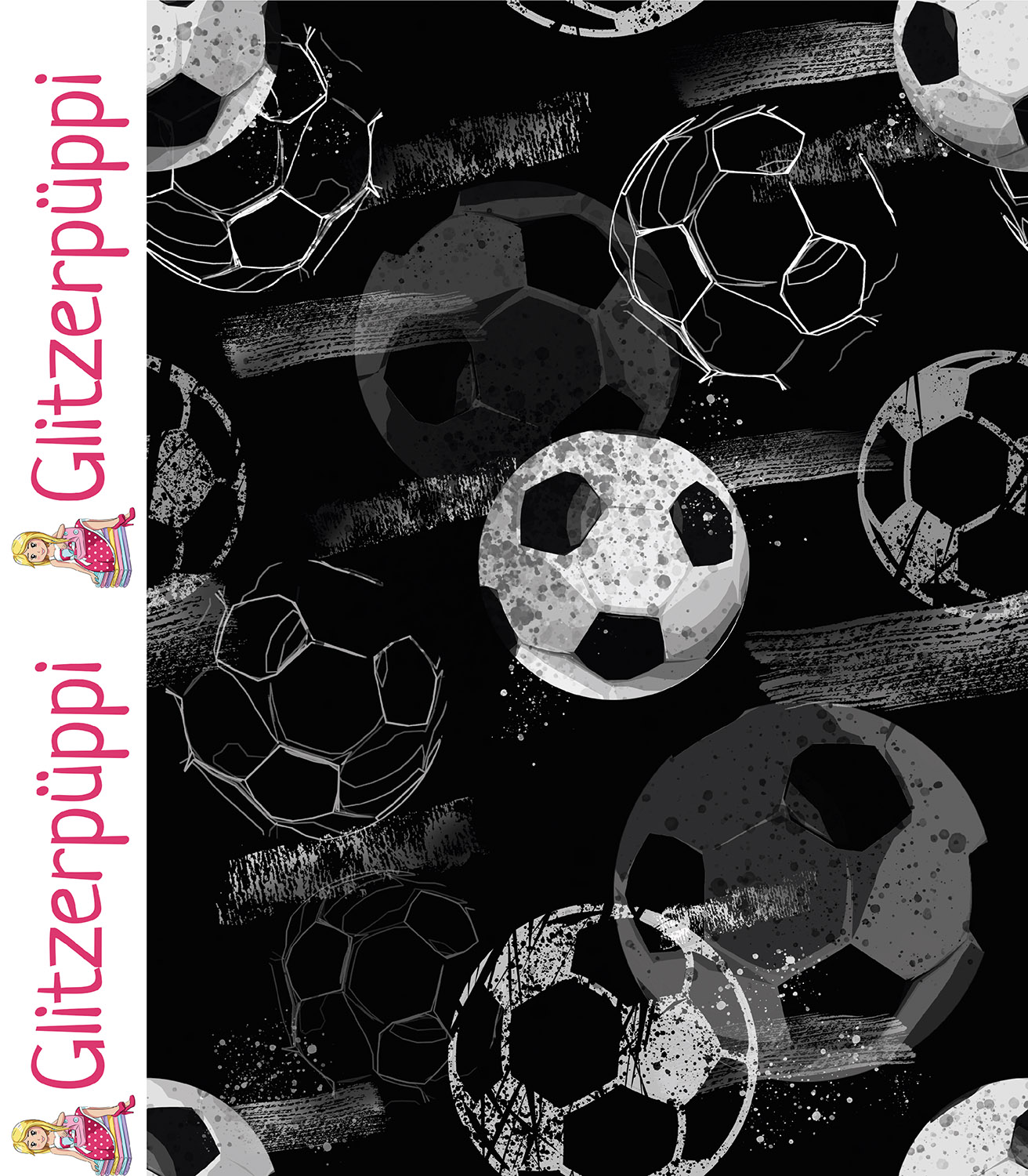 Jersey - Glitzerpüppi Impression numérique Football Noir-1 Jersey - Glitzerpüppi Impression numérique Football Noir-1